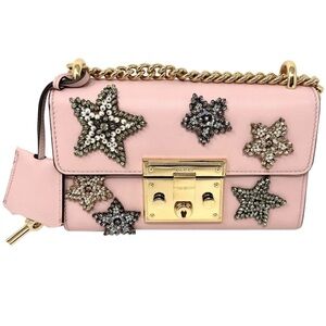 Gucci Pink Crossbody Bag/Purse with Star Embellishments